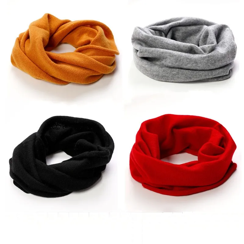 Cashmere Covers Autumn Ring Scarf Winter Men Women Solid Neckwear Thickened Warm Wool Knitted Neck Protect Unisex Accessory