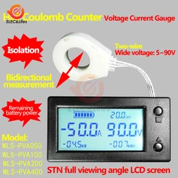 100A 200A 400A STN LCD Hall Coulomb Counter Meter Voltmeter Ammeter Wattmeter Auto Battery Monitor AMP Power Capacity Indicators