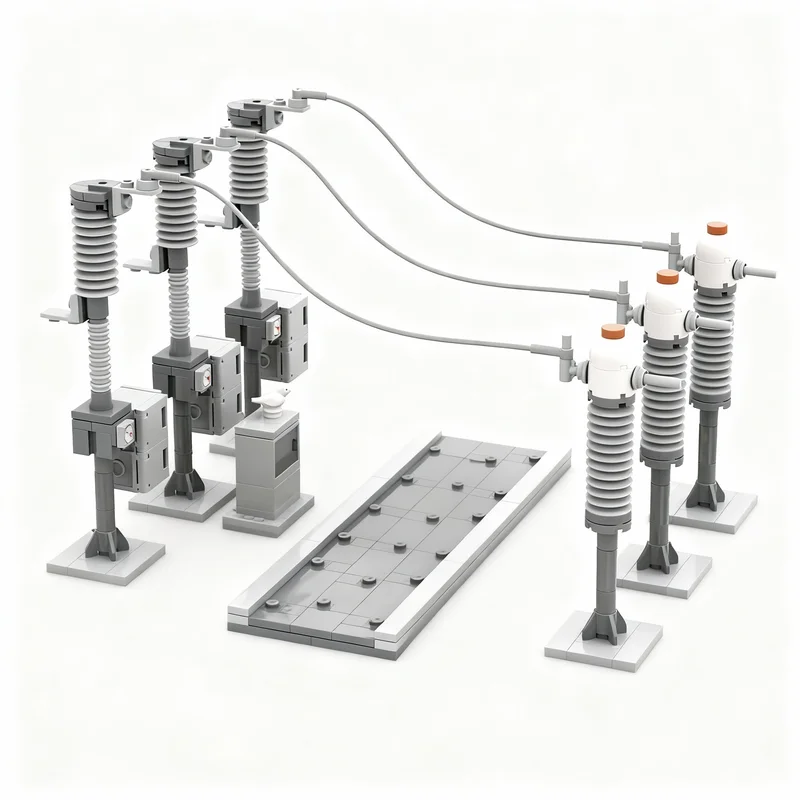 533pcs MOC High Voltage Electrical Technical Vehicle Model Building Blocks Home Decor Desk Display Shelf Accent Gift For Adults