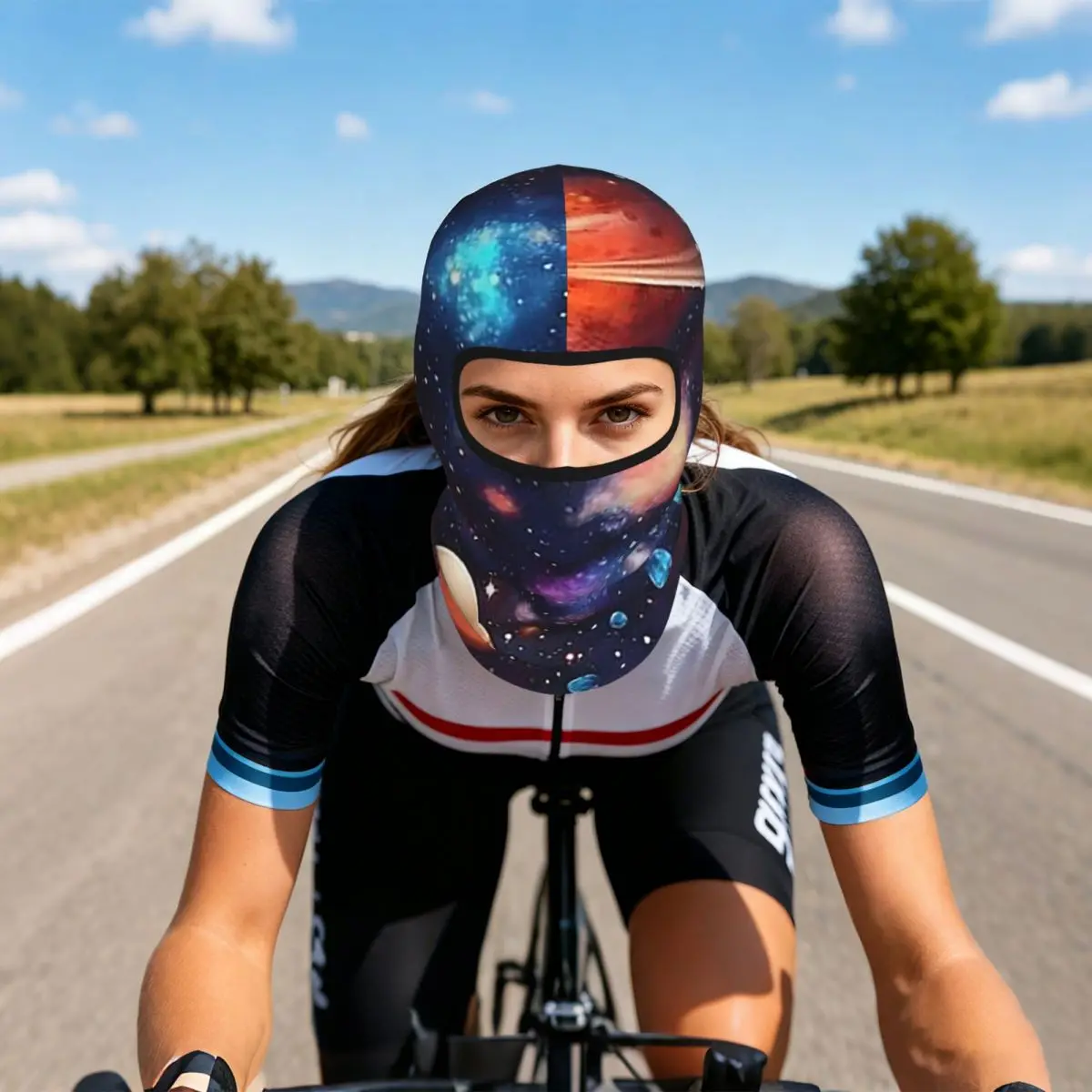 Solar System Space Planets Universe Breathable Thin Balaclava Full Face Mask Sun Protection Neck Gaiter For Motorcycle Cycling