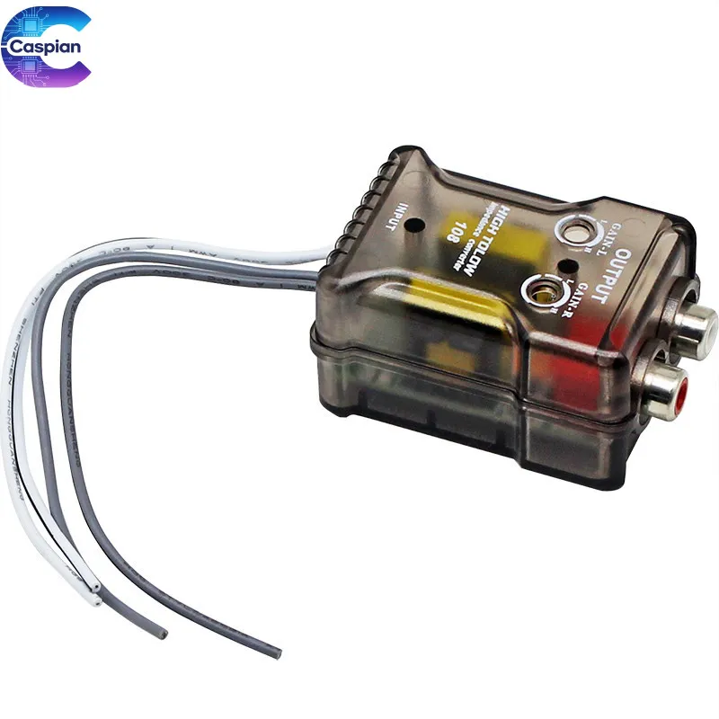 Car Audio Bass Amplifier Adjustable High to Low Converter Passive 2 Way Frequency