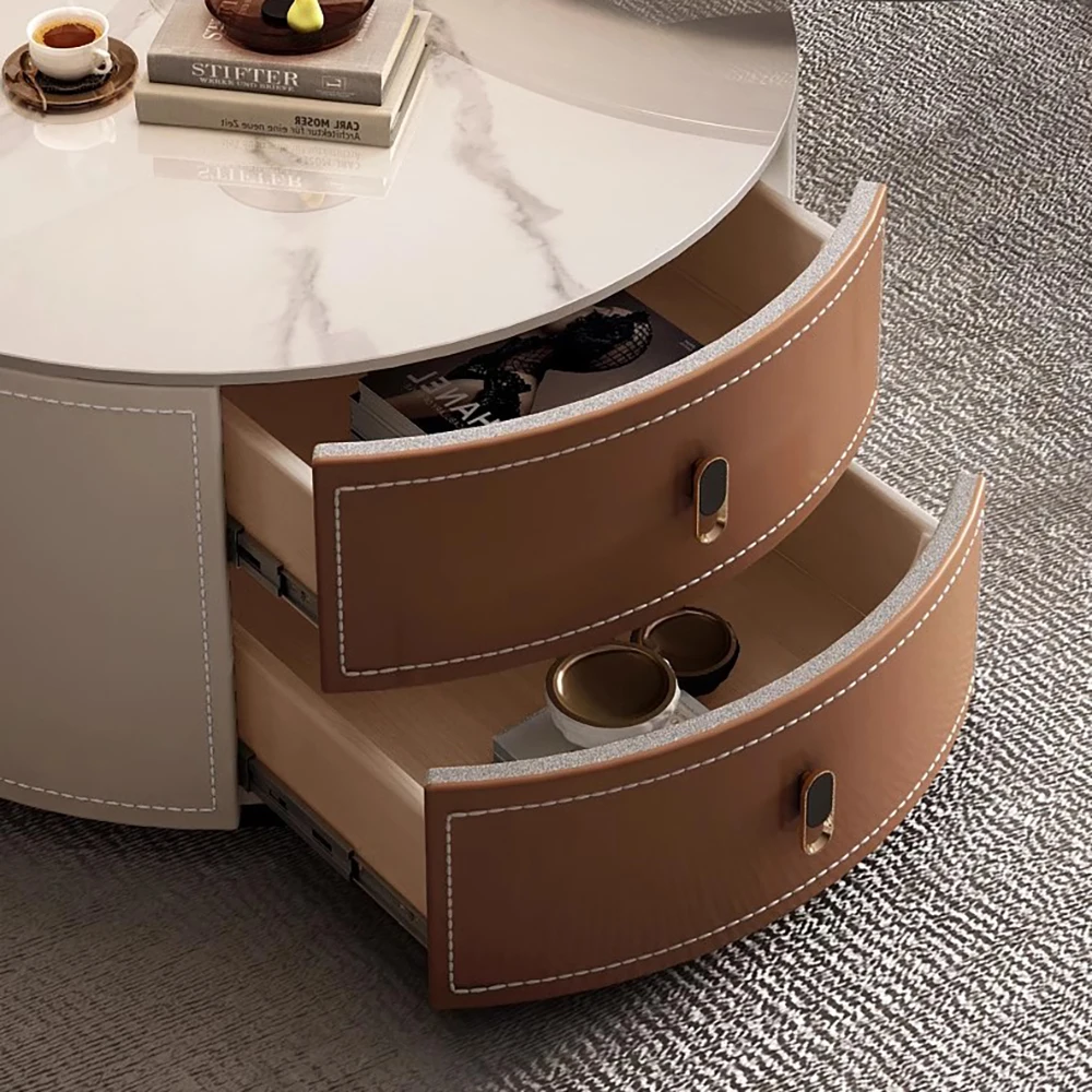 Tables Basses Rondes Simples au Design Moderne et Minimaliste, Mobilier de Salon Unique