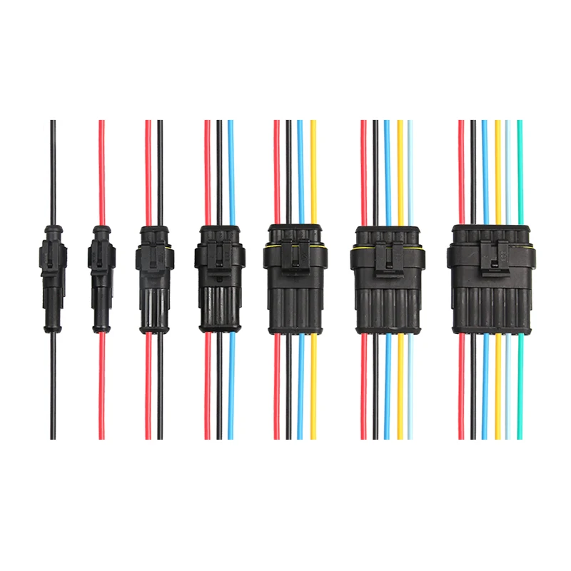 1 set Auto Electrical Wire Connector 1P 2P 3P 4P 5P 6P Connector Male Female Waterproof Connector Plug with Wire Cable Harness