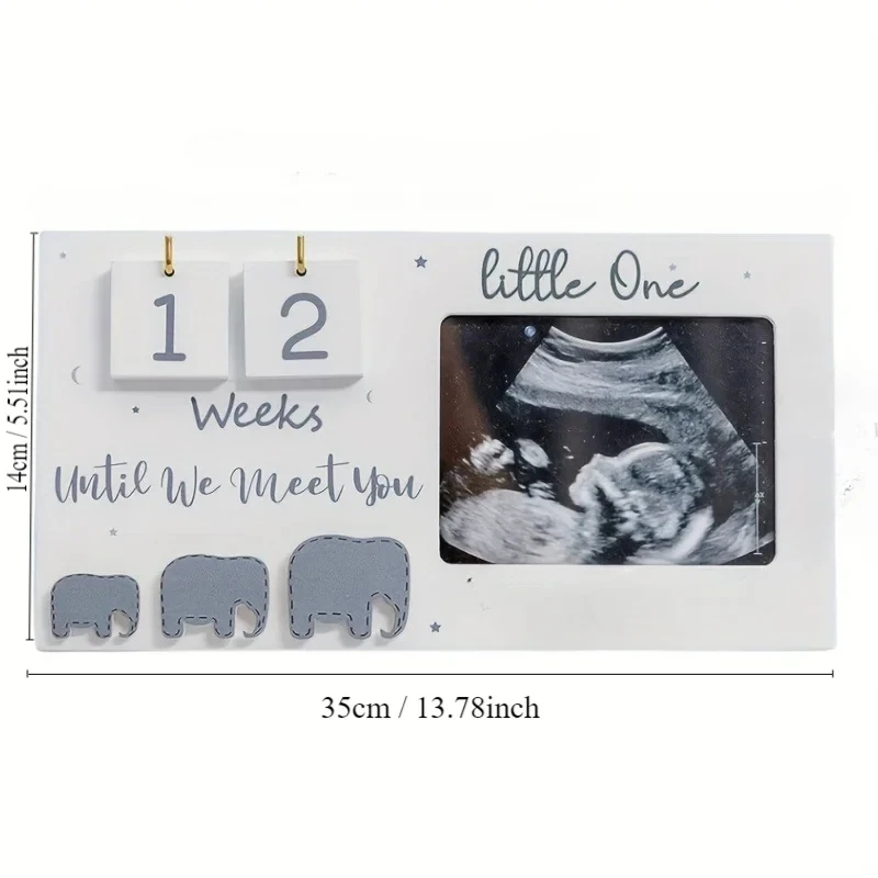 Sonogram Picture Frame, Ultrasound Photo Frame with Baby Countdown Weeks Baby Announcement Nursery Decor Gift for Pregnant Women