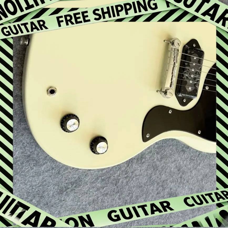 Milk Yellow SGSQ Electric Guitar Fixed Bridge Black Shield Starter Modern Rock Practice Free Shipping Solid Wood Body New