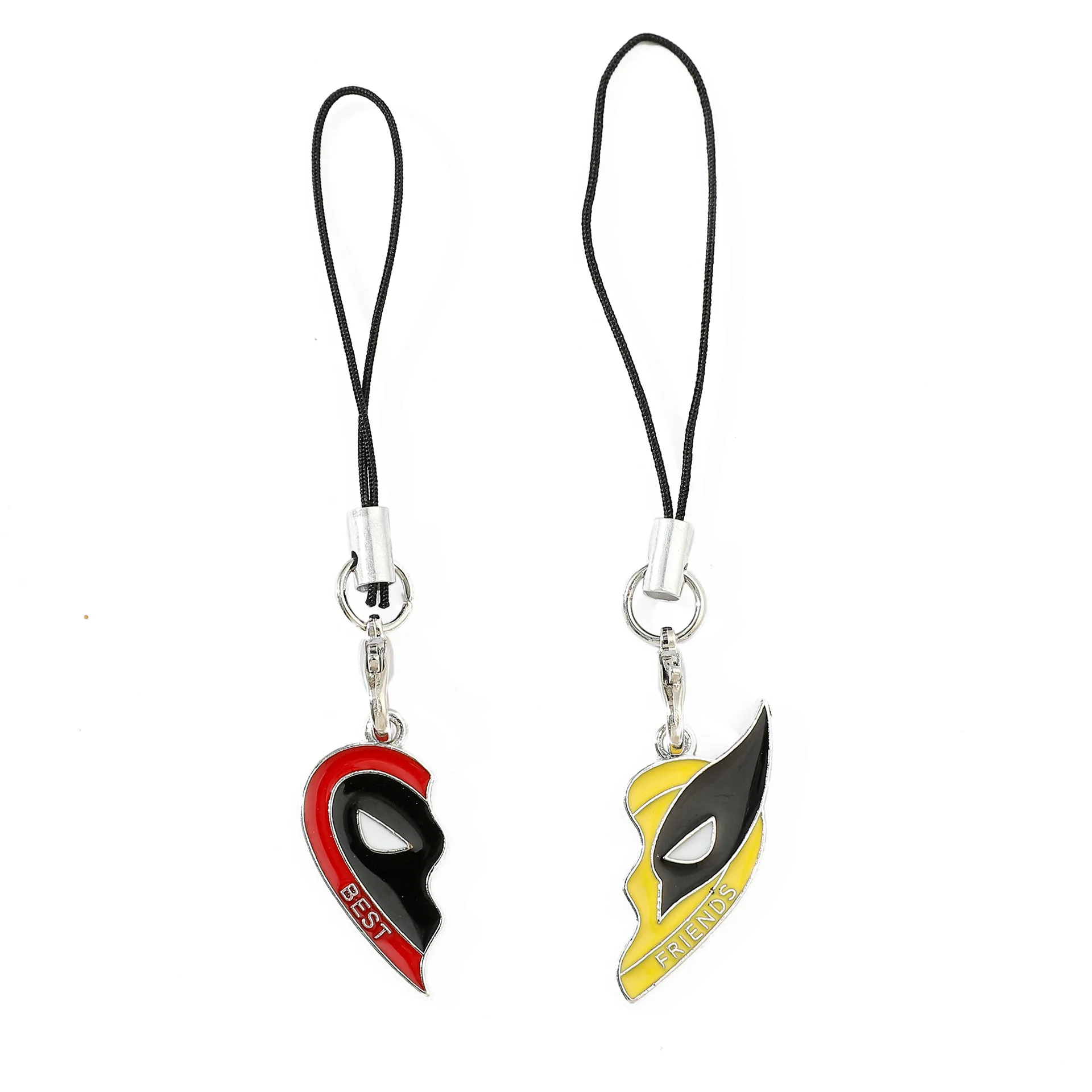 Marvel Superhero Deadpool Wolverine Cosplay Anime Best Friends Pendant Keychain Couple Heart Keyrings Accessories Gifts for Kids