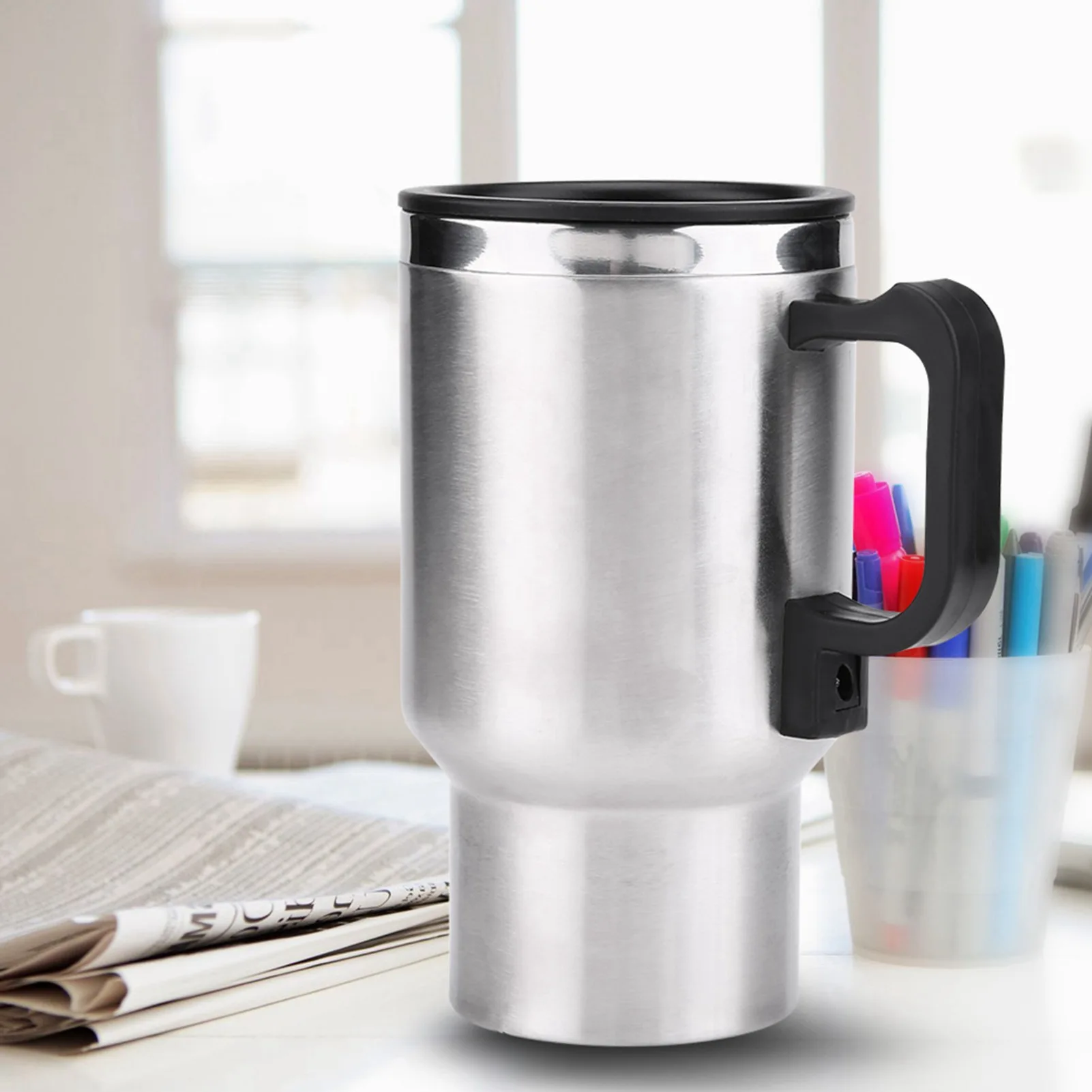 Electric Water Kettle Car Coffee Mug 12V 450ml Electric Incar Stainless Steel Travel Heating Cup Coffee Tea Car Cup Mug