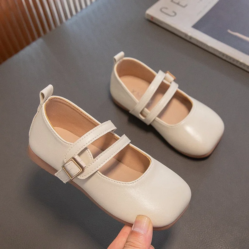 Baby Girls Casual Leather Shoes Spring Children Lightweight Flat Shoes Anti Slip Soft-soled Kids Princess Shoes Size 23-33