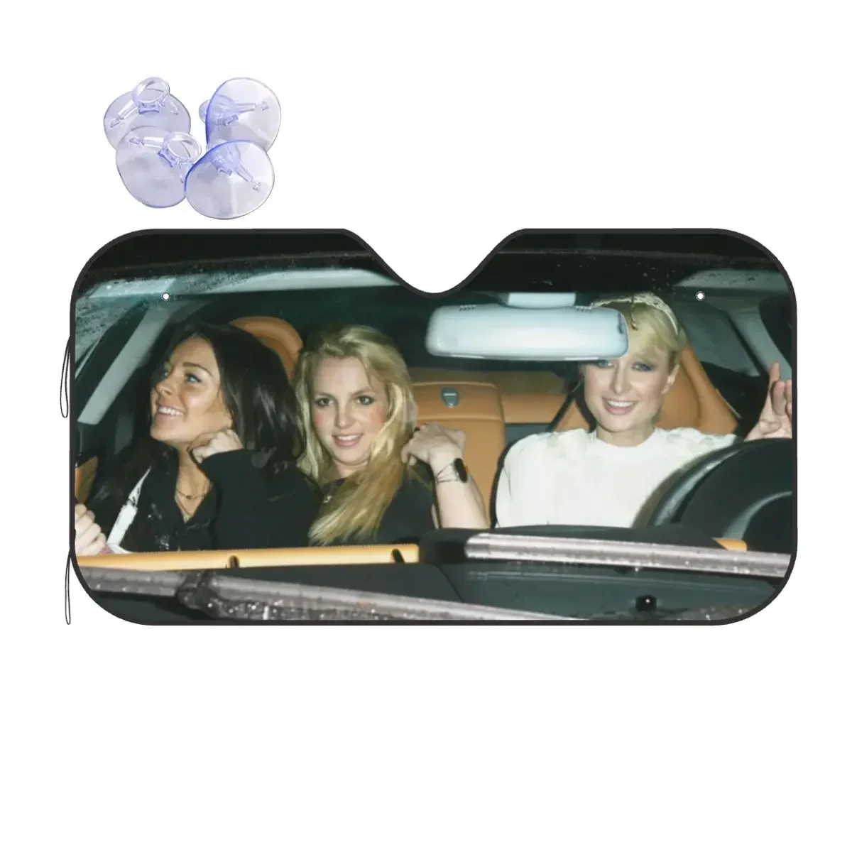 Paris Britney Lindsay Sun shade Windscreen Awesome Car Front Windshield 76x140cm Sunshade Visor Heat Reflector