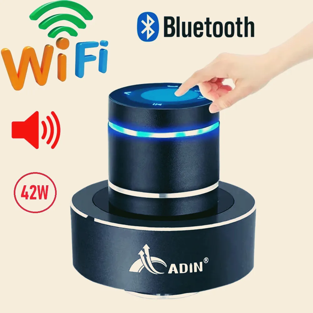 Wifi Vibro Bluetooth Speaker Wireless 42w Portable Subwoofer Sound Speaker Bluetooth Neighbor Adin Metal Vibration Speakers