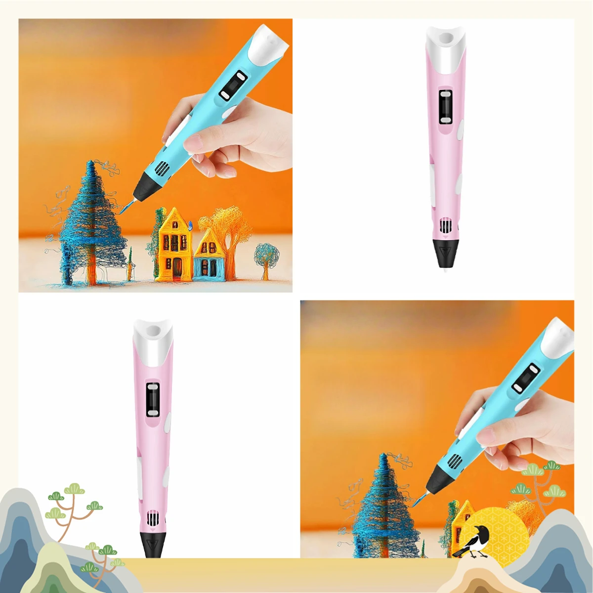 New 3D Printing Pen High Temperature Shaping Fast PLA Three-dimensional Graffiti Pen Three-dimensional Painting Pen Boys and