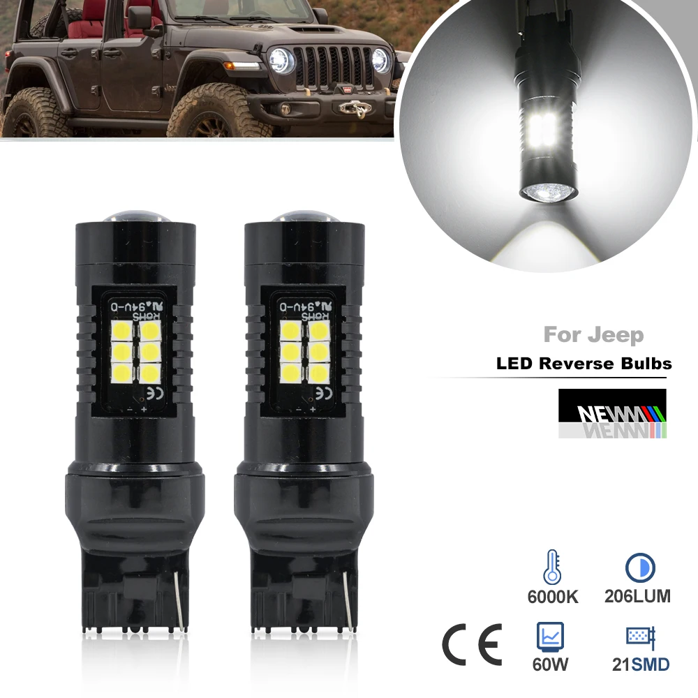 

2x Canbus безошибочная 7440 T20 W21W светодиодсветодиодный лампа задсветильник хода автомобильная лампа заднего хода для Jeep Wrangler 2018 2019 2020 2021 2022