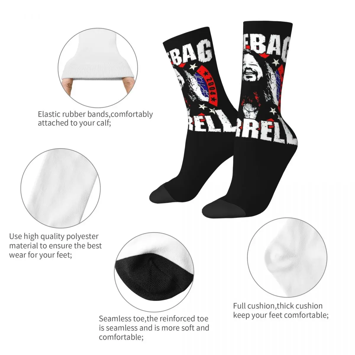 Cool Pantera Dimebag Darrell Soccer Socks Heavy Mental Rock Band Polyester Long Socks for Unisex Breathable