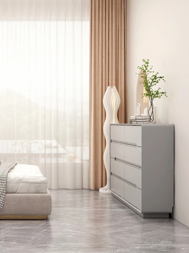 Minimalist eight bucket cabinet, bedroom storage, bed end against wall, ultra-thin and extremely narrow 30cm storage cabinet