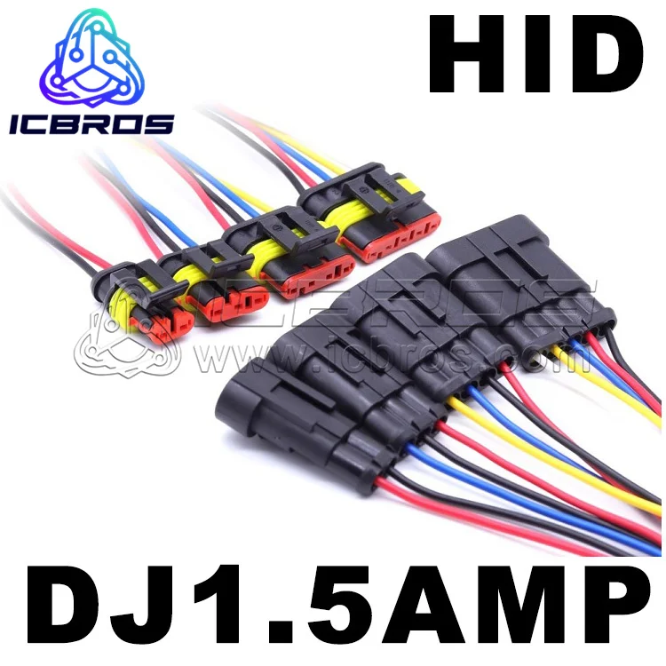 DJ1.5AMP Plug Socket 1P 2P 3P 4P 5P 6P Automotive Waterproof HID Male And Female Head With Wire Harness ConneCtor