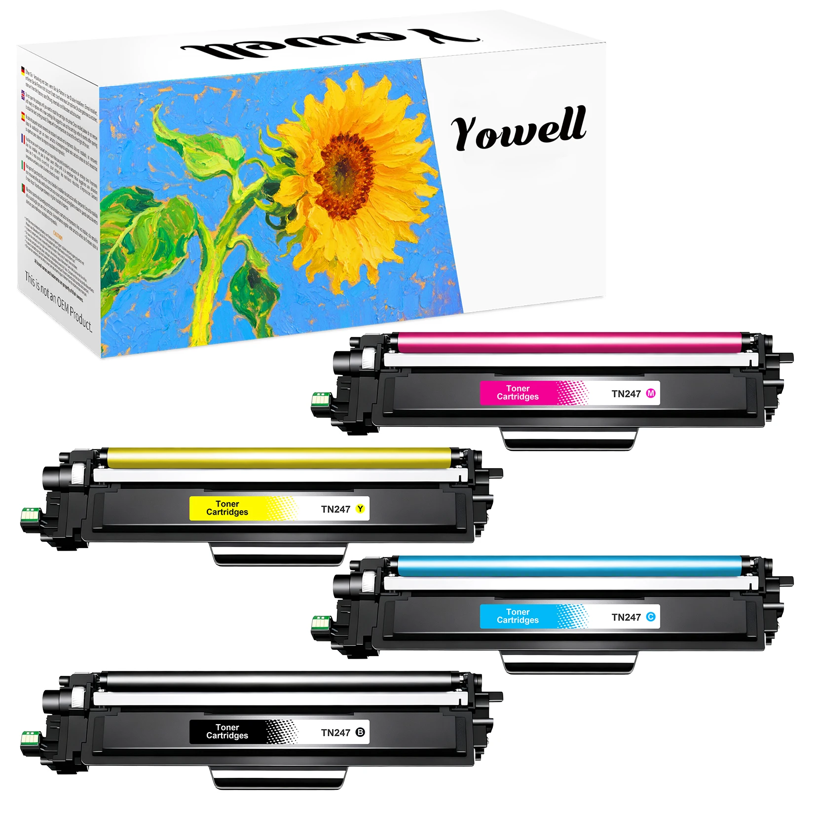 Cartouches de toner à haut rendement Yowell TN247 TN243 compatibles avec Brother MFC-L3750CDW MFC-L3770CDW HL-L3230CDW DCP-L3550CDW