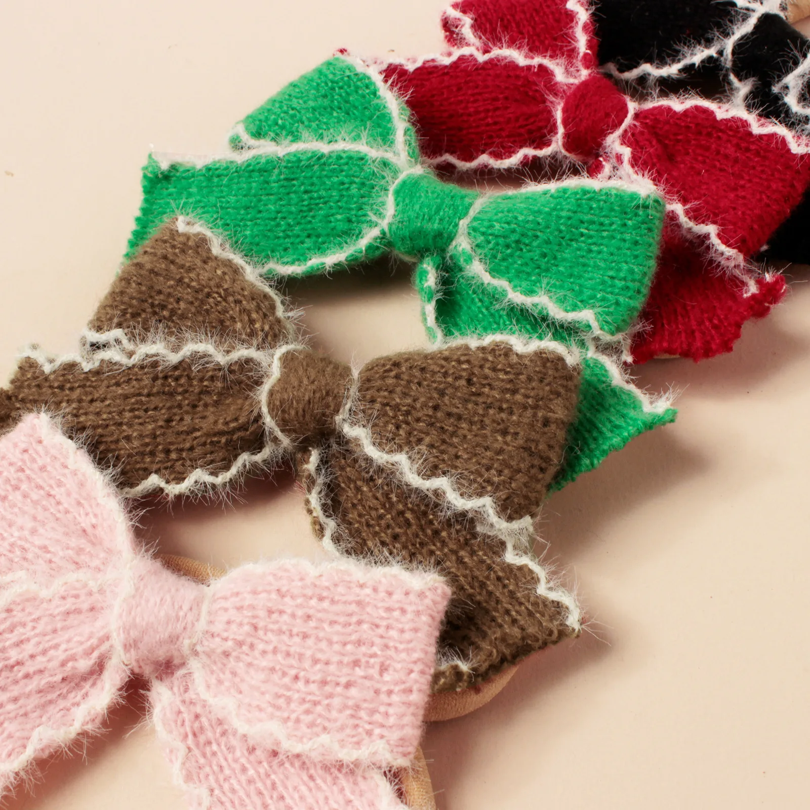 ベビーボウヘッドバンド女の子のためのウールナイロンバンド新生児ヘアアクセサリーかわいい弾性子供ヘアバンド子供クリスマス帽子