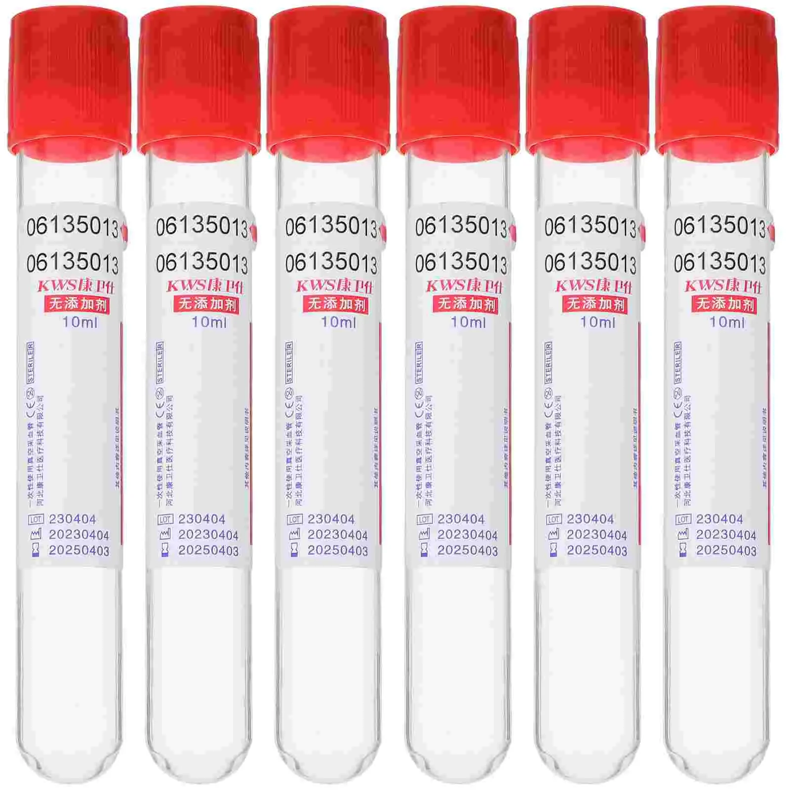 100 Pcs 10ml Blood Collection Tube Test Tubes Lids Glass Disposable Vacuum Red Collector Glue Head Experiment Cover