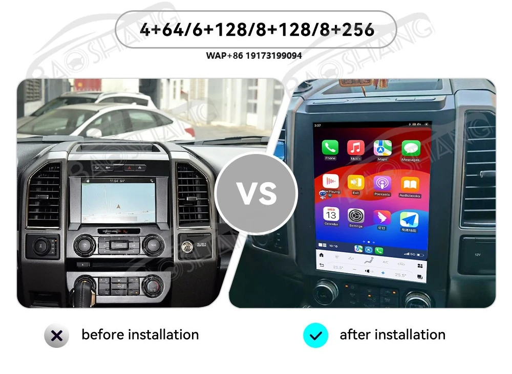 

BaoShang 12.1Inch Screen Carplay Navigator for F150 2016-2021 Android 11 GPS Multimedia Video Player Car Radio Stereo