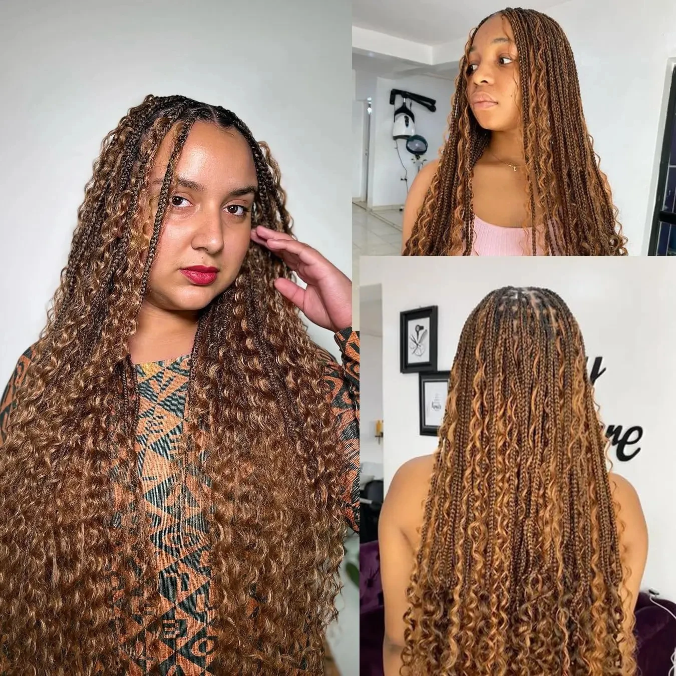 Extensiones de cabello humano a granel con ondas profundas de Color P4/27, cabello trenzado humano, 3 paquetes de extensiones de cabello humano de 20 pulgadas para resaltar trenzar