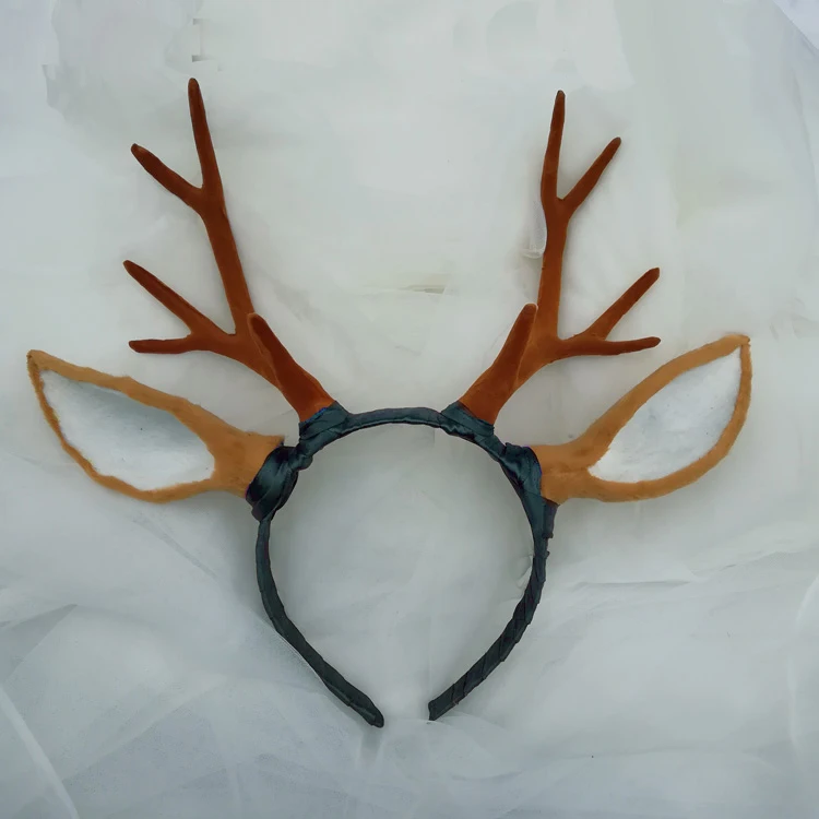 

Mori Wan Christmas Headwear Deer Horn Ears Hair Hoops Accessories Performance Lolita Cosplay Props