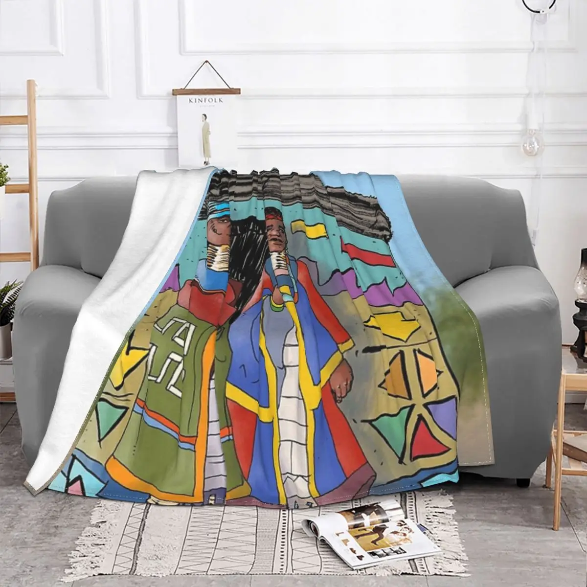 Ndebele Women From South Africa Blanket African Women Fleece Velvet Ultra-Soft Throw Blankets For Bedding Plush Thin Quilt