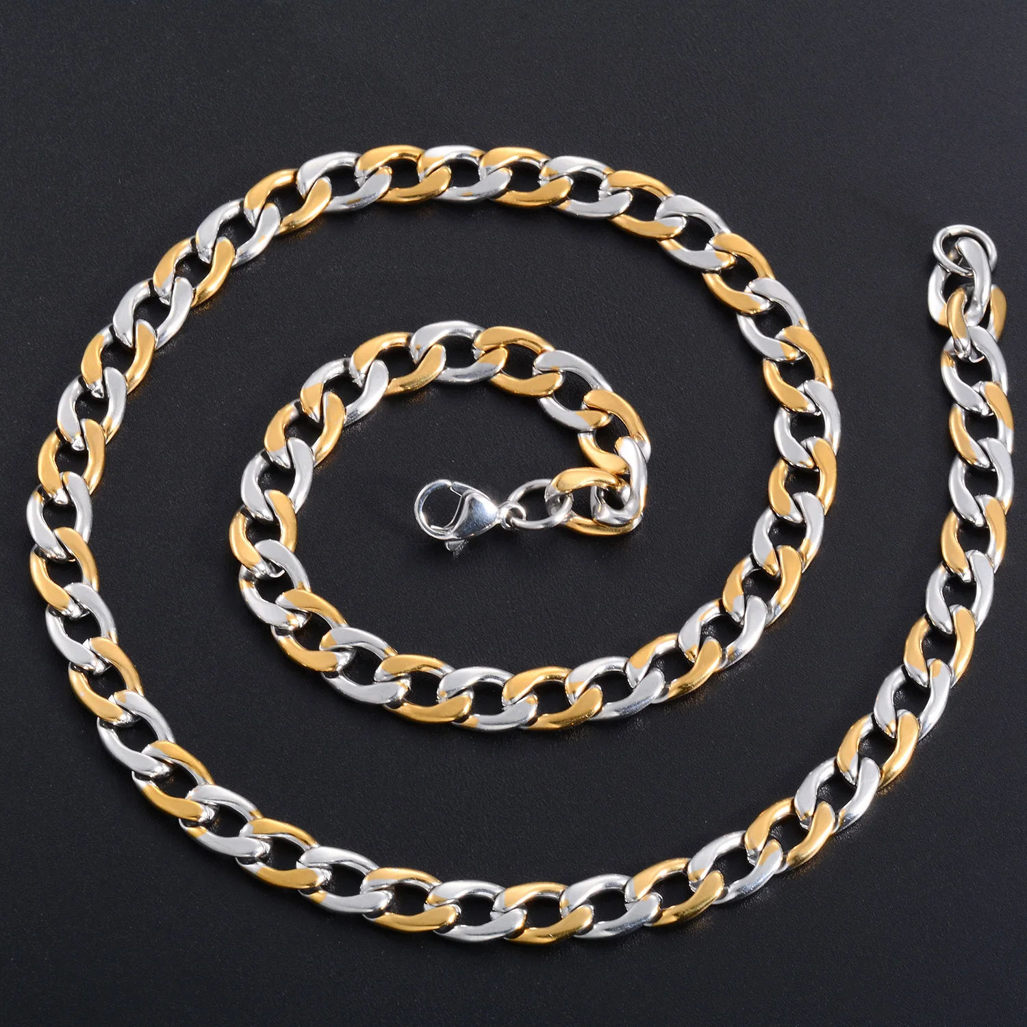 Edelstahl-Figaro-Kette, Hochwertige Halskette, Wasserdicht, Nie Verblassend, Schmuckzubehör, Choker – Detail 6
