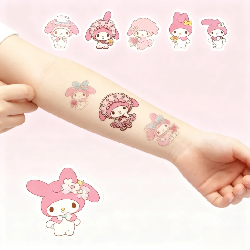

Высококачественные мультяшные временные татуировки My Melody для детей — одноразовые татуировки с переносом воды для детского фестиваля и вечеринки