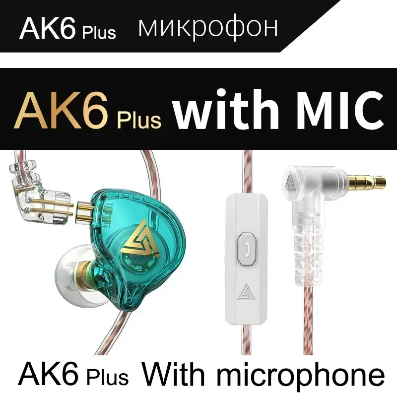 QKZ AK6 Vmint hifi Távbeszélőkagyló Ribillió cancelling headse Muzsika Képellenőrző Sportág earbuds ben Fül Tetterős vezetékes Fejhallgató vel microph