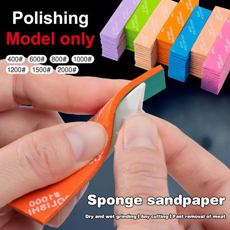 9/12Pcs Wet/Dry Sandpaper And Sponge Set Heavy Duty #400 To #2000 Mesh Multi-Mesh Plastic Model Build Grinding And Polishing Kit