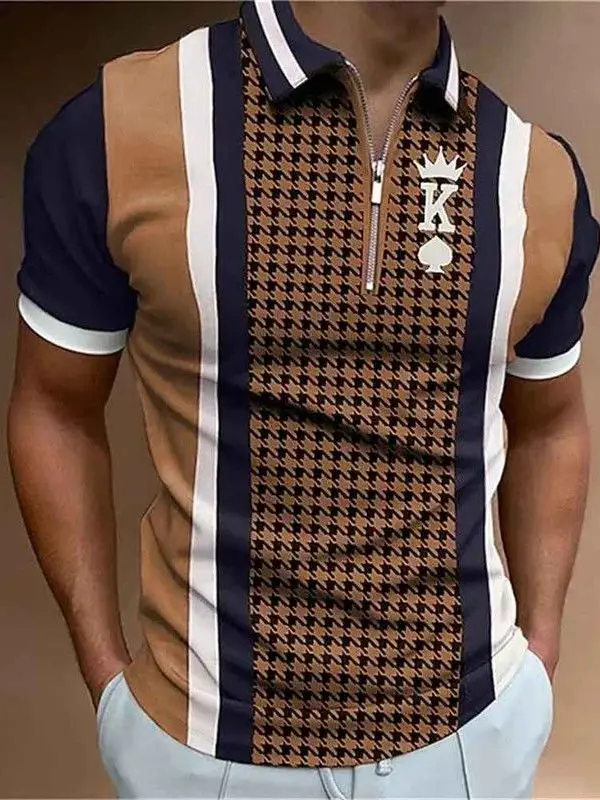 summer-poker-plain-men's-golf-shirt-cleanfit-waist-type-pu-leather-sleeve-nine-points-other-material-100-non-fading