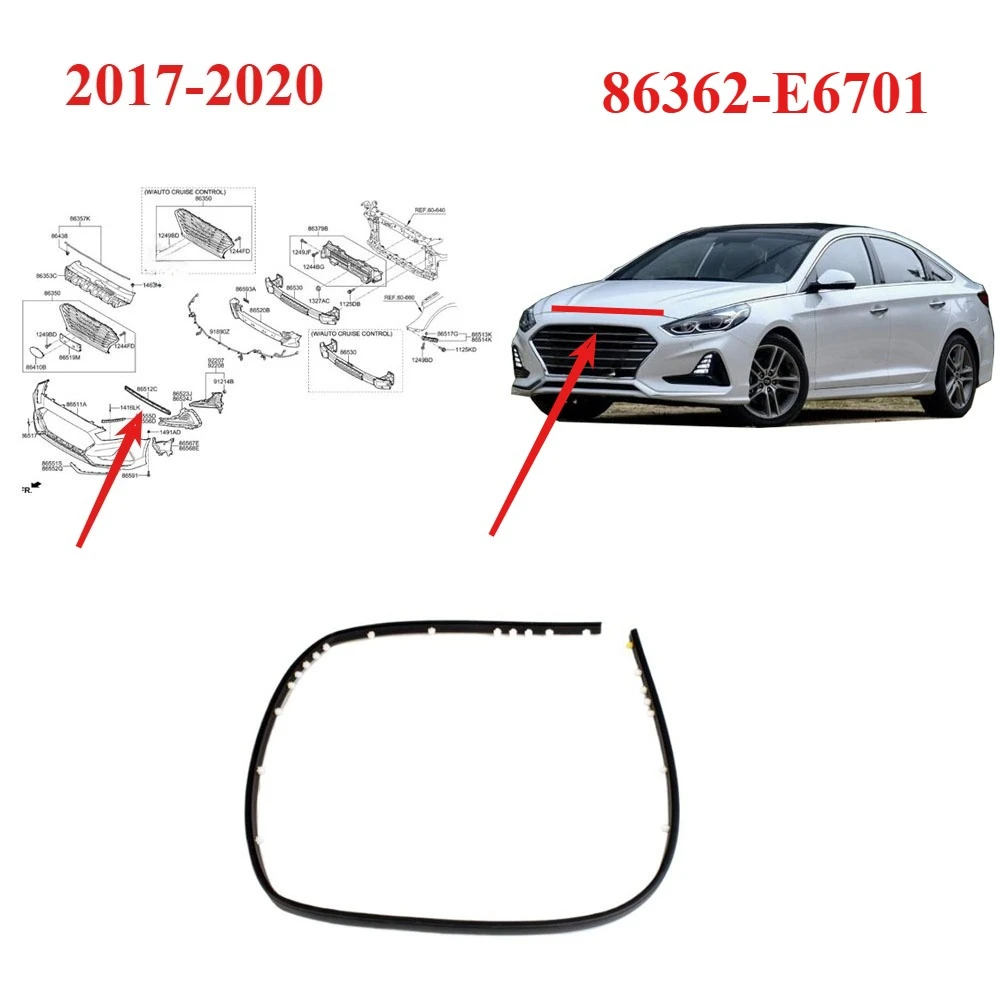 

Цельная уплотнительная лента капота для Hyundai SONATA 2017-2022, верхняя резина переднего бампера 86362-E6701, аксессуары