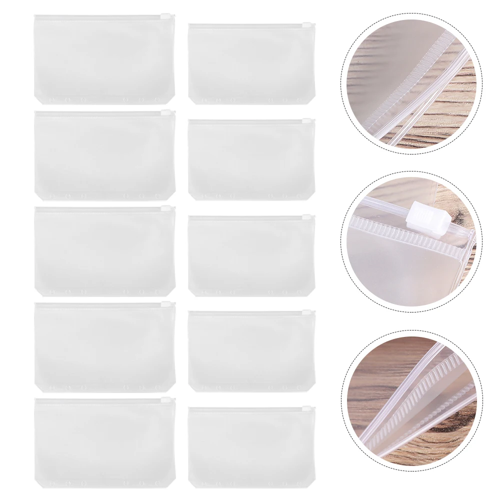 

20pcs Transparent Pvc Document Organizer Waterproof File Bag Zipper Storage Pouch For Office School Stationery Toiletries