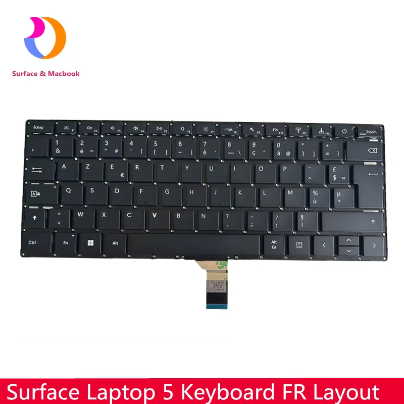 オリジナル新-fr-キーボード-microsoft-surface-laptop-5-ブラック-1951-1950-1979-フレンチレイアウト-13-5-15-インチ