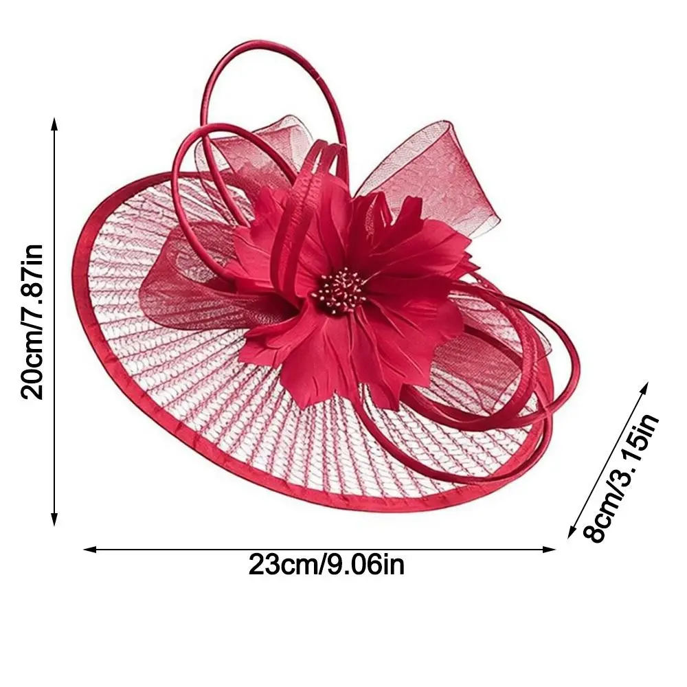 Hairpiece Mesh Flower Headband Elegant Vintage Floral Fascinator Headband Flower Fascinator Sinamay Fascinator Hair Accessories view 6