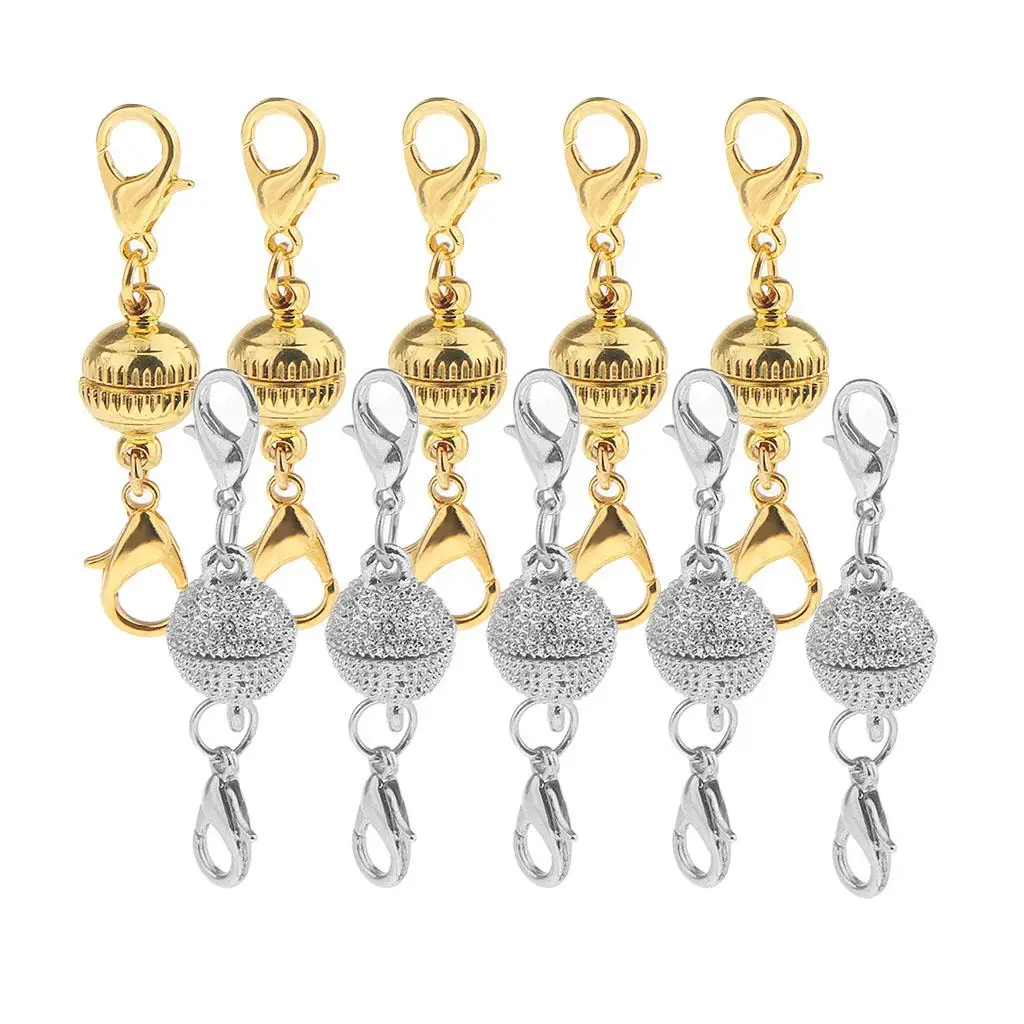 10 Pieces Ball with Lobster Clasp Hooks for Jewelry Making 8mm