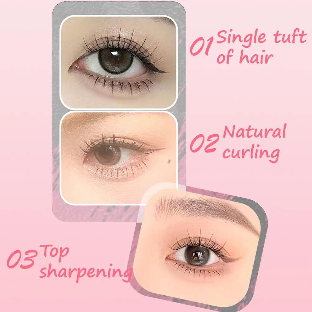 Large Capacity False Eelashes Cat Paw Lower Eyelashes Natural Transparent Thin Stem Self-Adhesive Eyelashes Makeup Tool