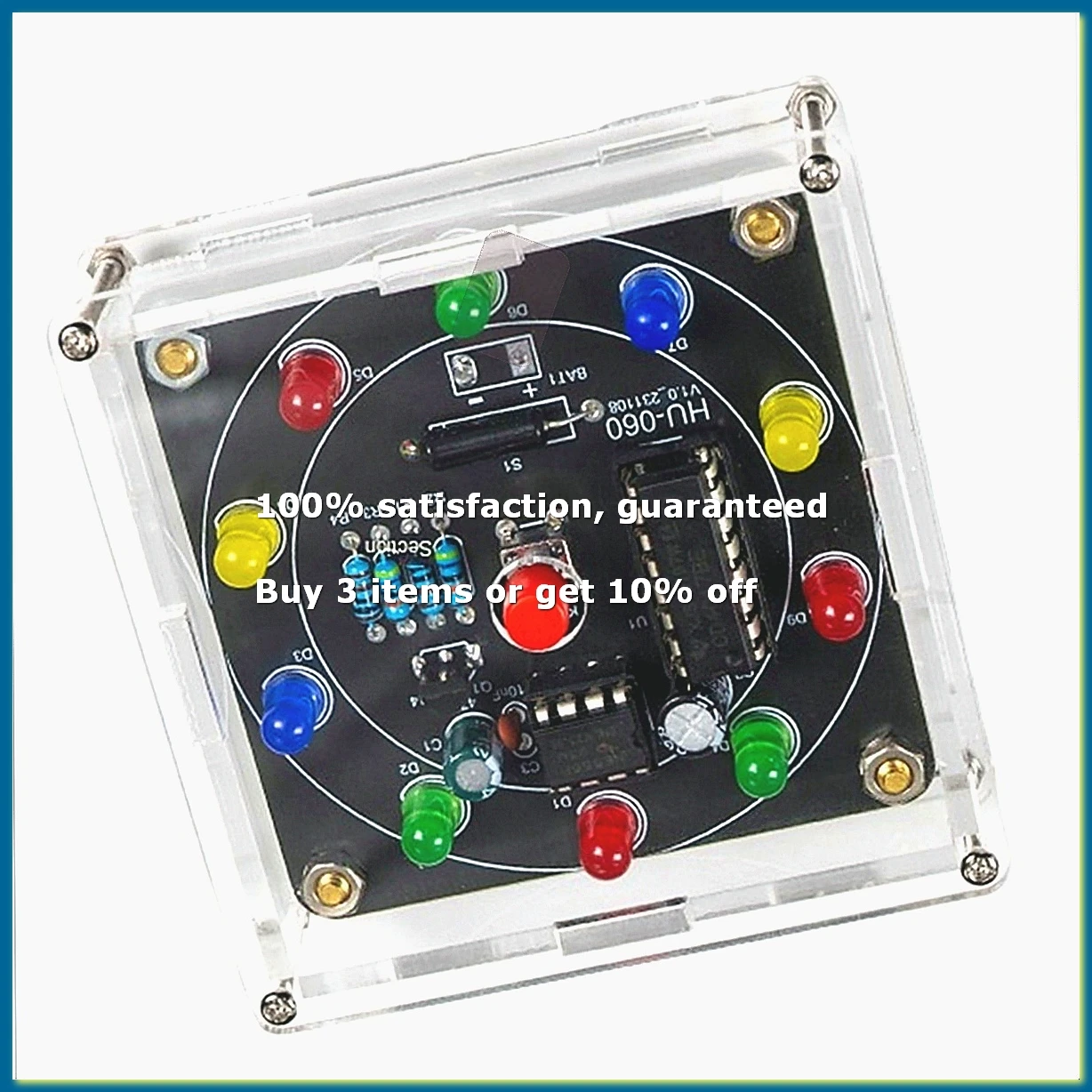 Electronic Lucky Wheel DIY Kit Shake LED Lottery Wheel Beginner's Fun PCB Production Kit-DT30
