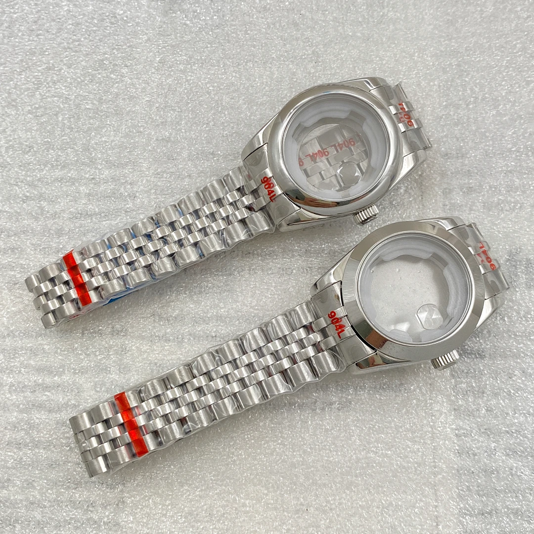 Custom LOGO 31MM Sapphire Glass Presidential /5bead Bracelet Watch Case for Ladies Women Fit NH05 NH06 Movement Modify DIY