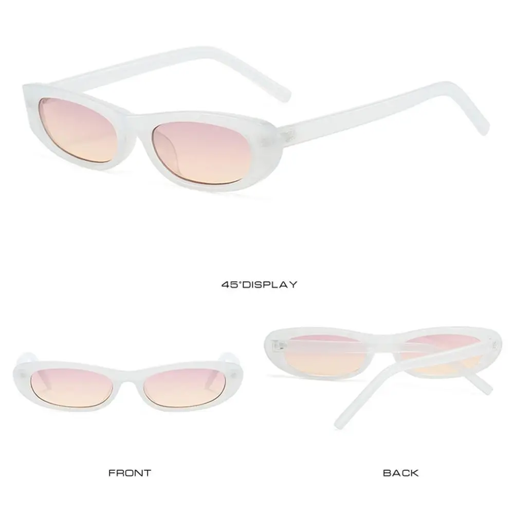 Narrow Frame Cat Eye Sunglasses Retro Women's Oval Sun Glasses Fashion Small Shades Trend UV400 Eyewear