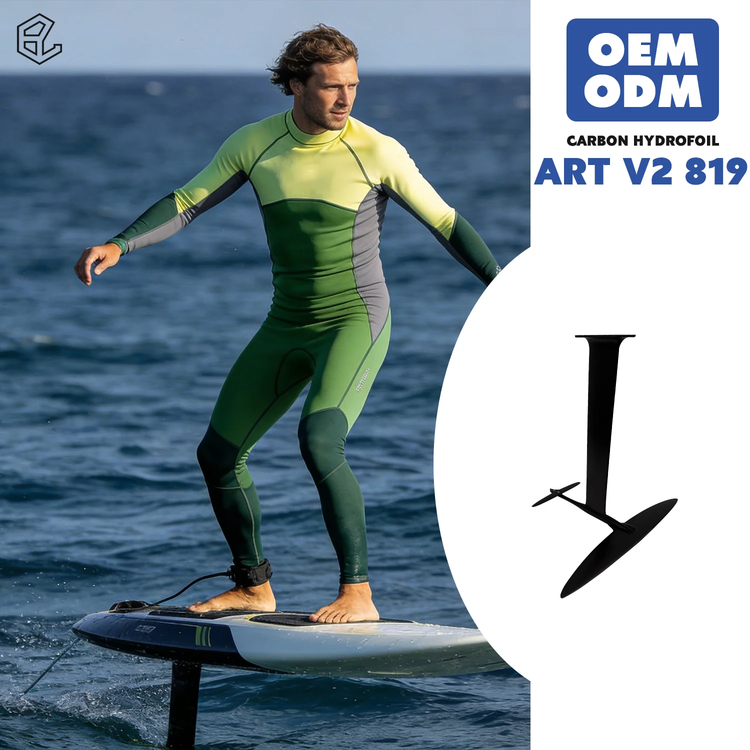 

Гидрофойл ART V2 819 из высокопроизводительного углеродного волокна, легкий, с лопастями малой площади 647 см², подходит для кайтсерфинга и вингбордов