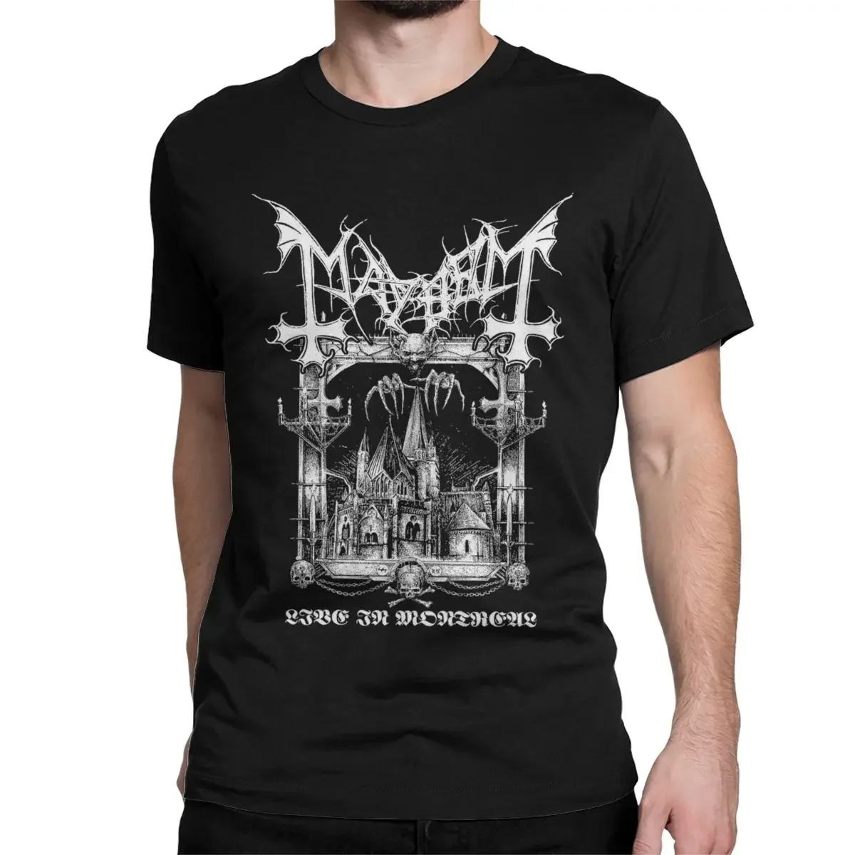 

New Music Band Pure Cotton Clothing Crazy Short Sleeve Crewneck Tees Men's Mayhem Band Black Metal T Shirt Adult T-Shirts