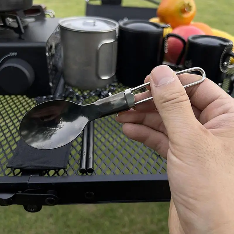 Foldable Spoon Chopsticks Travel Camping Eating Set & Cooking Utensils Multi-Functional Travel Camping Cutlery Set For Travel view 3