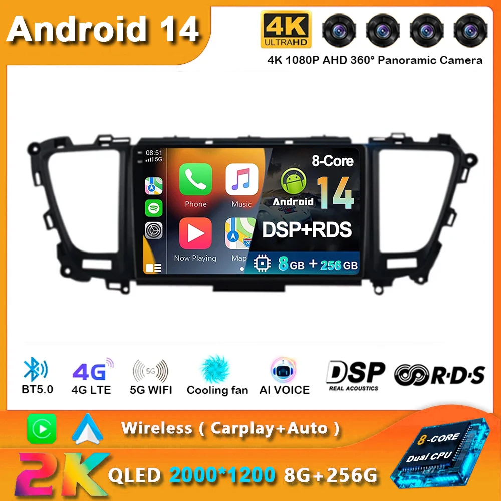 

Android 14 Car Radio For Kia Carnival Sedona 2014 - 2020 2din Multimedia Video Player Navigation Monitor TV GPS 2 Din DVD DSP