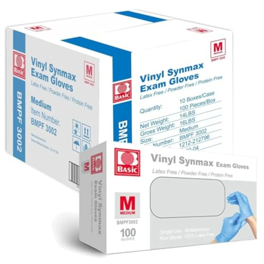 

Jointown Basic Medical Synmax Vinyl Exam Gloves - Latex-Free and Powder-Free - BMPF-3002 Case 1 000
