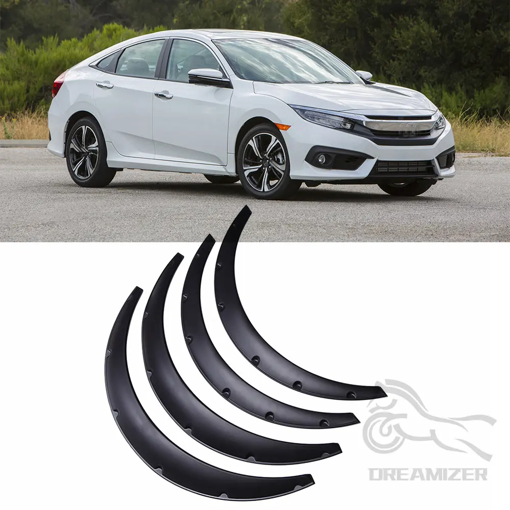 

4pcs 3.5" Car SUV Off-road Wheel Fender Flares Wheel Arch Protector Polypropylene Cover Trim Fender Wheel Arches For Honda Civic