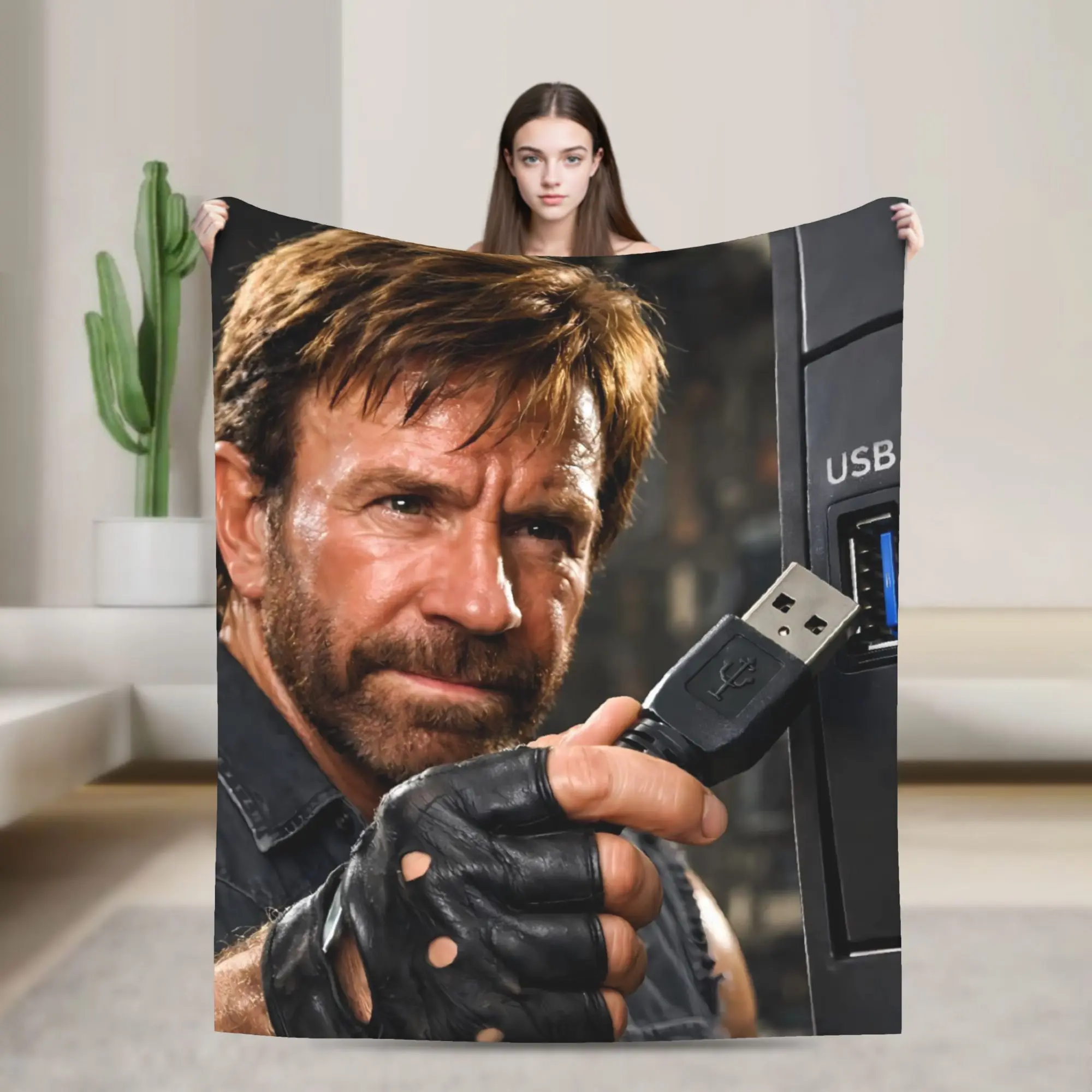 Chuck Norris Blanket Quality Warm Soft  Throw Blanket Winter Camping Outdoor Funny Bedspread