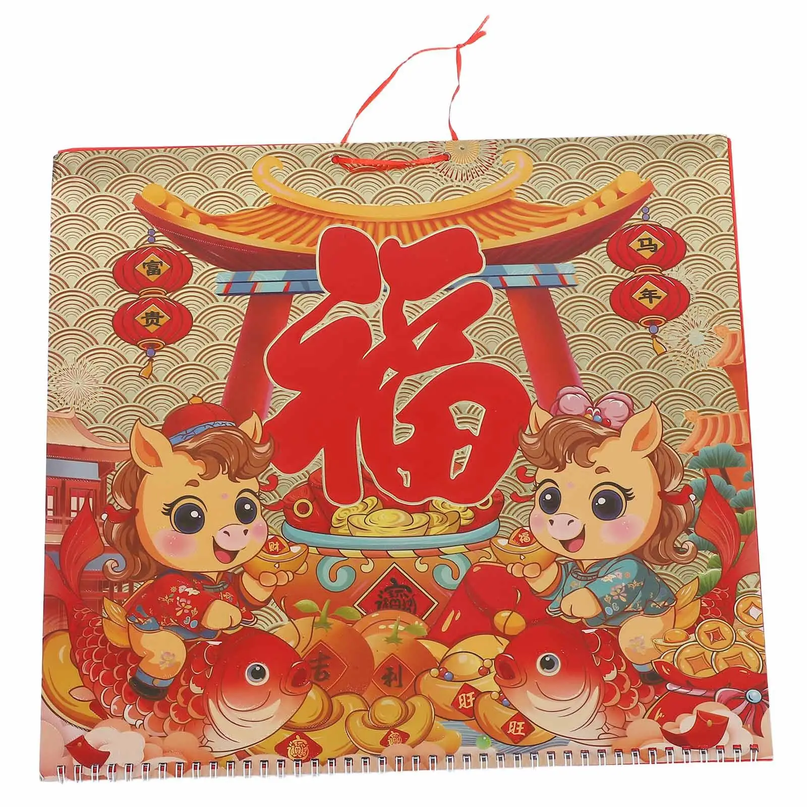 

Chinese Lunar Calendar 2026 Year of The Horse Wall Calendar with Cultural Motifs Elegant Home Office Decor Monthly Planning Tool