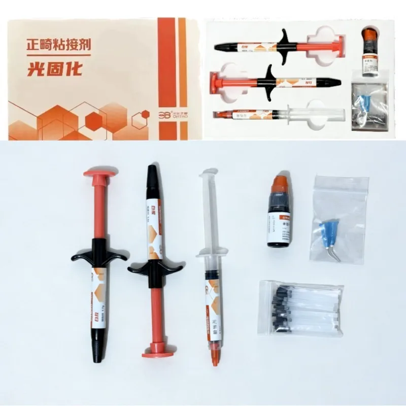 Adhesivo para Brackets de Ortodoncia, Adhesivo Dental de Fotopolimerización, Set de Adhesivos para Brackets de Ortodoncia, Materiales Dentales