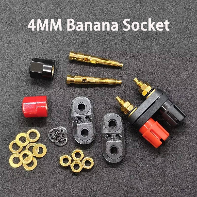 

1PCS 4MM Banana plugs Couple Terminals Red Black Connector Amplifier Terminal Binding Post Banana Speaker Plug Jack